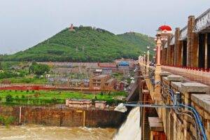 hospet, tungabhadra dam, river, nature, india, water, dam, reservoir, lake, hydroelectric, landscape